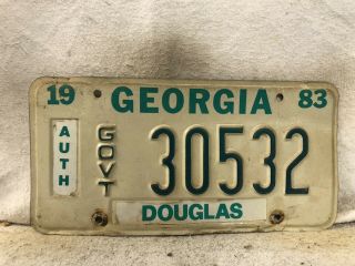 Vintage 1983 Georgia Government License Plate