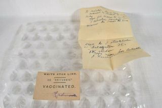 Antique 1880 ' s? White Star Line S.  S.  Britannic Steam Ship Vaccination Card 2