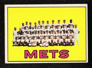1967 Topps 42 York Mets Team Photo Vintage Baseball Card " Mrp " Ex,