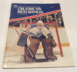 1982 - 83 Edmonton Oilers Vs Detroit Red Wings Program