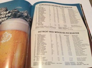 1982 - 83 Edmonton Oilers vs Detroit Red Wings Program 3