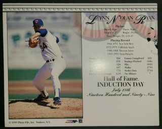 Nolan Ryan Texas Rangers Hall Of Fame Induction Day 1999 July 25 8x10 Photo