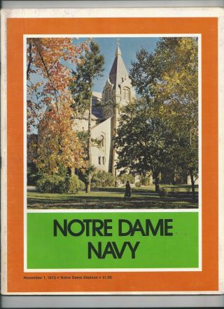 1975 Navy Vs Notre Dame College Football Program Montana Browner