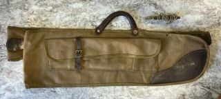Antique Vintage Canvas And Leather Gun Case - Late 1920s