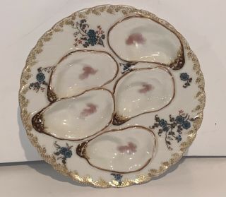 Antique Haviland Limoges Porcelain 5 Well Oyster Plate