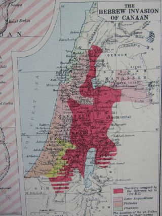 1935 MAP MODERN PALESTINE JERUSALEM HEBREW INVASION OF CANAAN BRITISH MANDATES 3