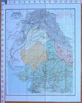 Map/battle Plan India North West Rajpootana Punjaub Delhi Gujera Sikh States