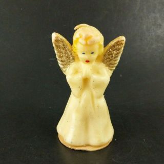 Vintage Gurley Angel Candle Glitter Christmas Holiday Single Candle 5 " Tall