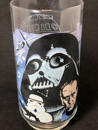 Star Wars 1977 Darth Vader Burger King Glass Cup Tumbler Coca Cola Vintage 4b
