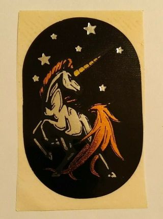 Vintage 80s Sticker Foil Personal Expressions Unicorn Stars