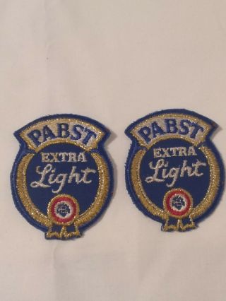 Two Vintage Pabst Extra Light Beer Brewery Brewing Iron/sew - On Patch