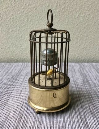 Vintage J.  Kaiser Clock Brass Bird Cage Alarm Clock Villingen Germany