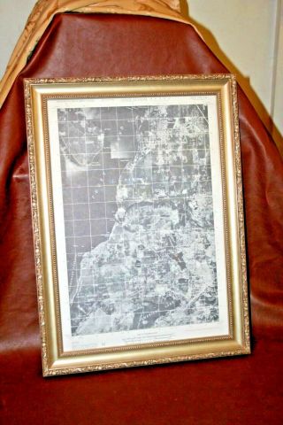 Vintage 1954 Us Army Corps Engineers Framed Puget Sound Photo Map Steilacoom,  Wa