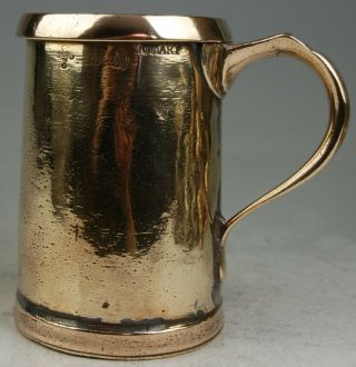 Fine Antique Bronze Bell Metal Quart Tankard Mug Measure C1900