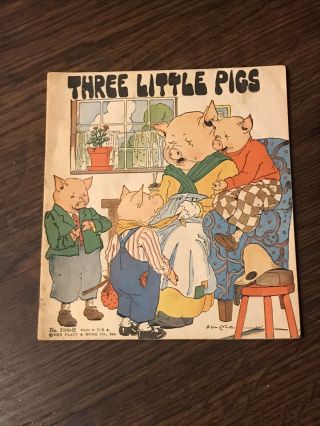 Vintage The Three Little Pigs 1932 The Platt And Munk Co Paper Back Book 3100 - H