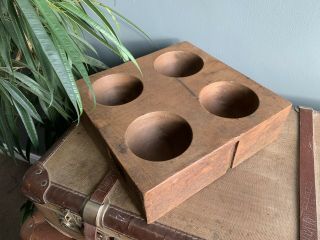 Vintage Antique Solid Mahogany Block Wooden Till Register Coin Drawer Mould Bowl