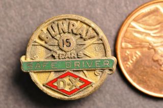 D - X Sunray Gasoline 1/10 10k Gf Gold Filled 15 Yr Safe Driver Pin - Screwback