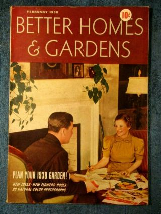 Vintage Better Homes & Gardens Feb,  1938 High Growth Garden,  Ford,  Chevy Ads