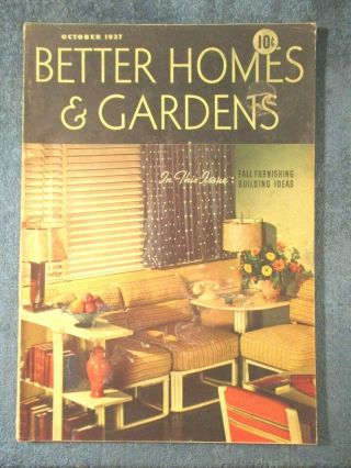Vintage Better Homes & Gardens Oct,  1937 Fall Furnishings,  Ppg