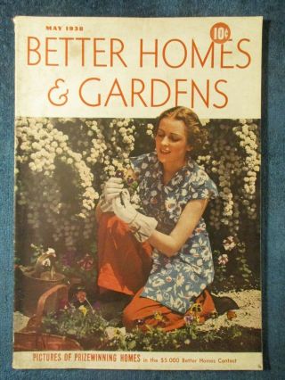 Vintage Better Homes & Gardens Apr,  1938 Gardening Cover,  Many Ads