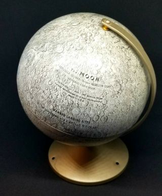 Vintage 1960’s Replogle The Moon Globe Space Age Apollo Missions Mad Men