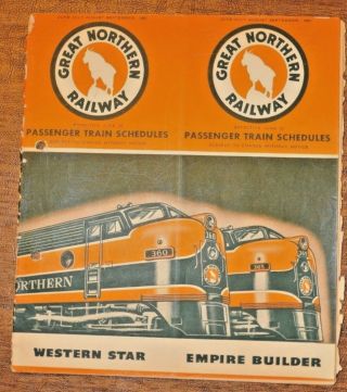 Great Northern Railway Passenger Train Timetable 1952 Railroad 39 Pages