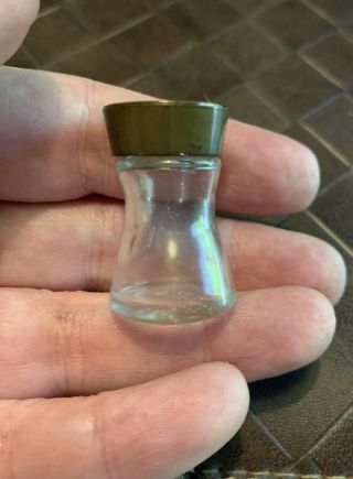 Vintage Abbott Laboratories Minature Bottle Hourglass Shaped Marked 15