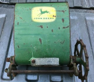 Seed Planter Hopper Bin Vintage Antique John Deere Green Gear Box 4 Legged Deer