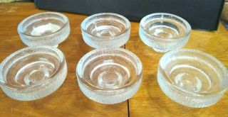 6 Vtg Art Deco 1 " Tall Votive Cups Clear Glass Peg Candle Holders 1997