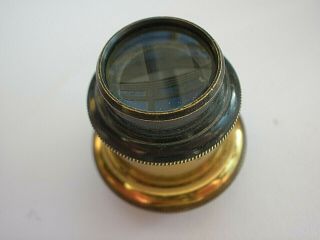 Antique Brass Microscope Lens.  Wray 2 inch. 2