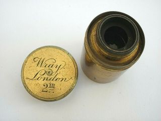 Antique Brass Microscope Lens.  Wray 2 inch. 3