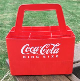 Vintage Coca Cola King Size Red Plastic 6 Pack Carrier