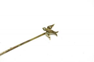 Antique Victorian 9ct Gold Seed Pearl Swallow Stick Pin 72