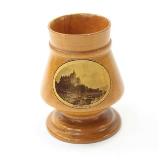 Loch Awe Hotel Vase Match Holder Mauchline Ware Antique 19th Century Sycamore
