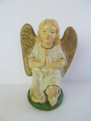 Vintage Nativity Angel Kneeling Composition Paper Mache 4 1/2 "