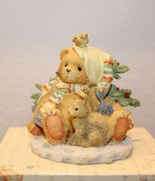 Vtg Cherished Teddies 1994 Charlie Christmas Tree Bear Resin Figurine Orig Box