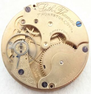 Antique 18s Seth Thomas Hunter Pocket Watch Movement Parts