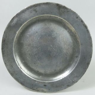 Antique 18th Century English Pewter 9 1/4 Inch Plate - London Touch Marks