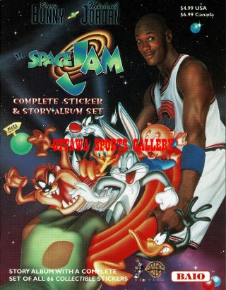 1996 Michael Jordan Space Jam Sticker & Story Album Set (b014)
