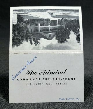 Vintage Business Card The Admiral Sarasota Fl Mary Curvin Christian Clientele