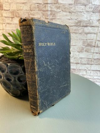 Antique 1800s Pocket Size Holy Bible Leather Harper Publishers