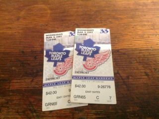 1997 Toronto Maple Leaf Tickets Vs Detroit Maple Leaf Gardens