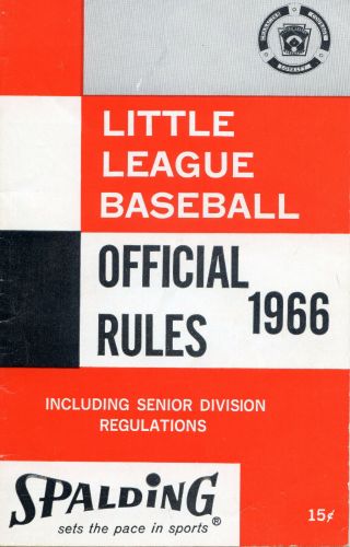 Vintage 1966 Little League Baseball Official Rule Booklet Spalding