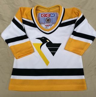 Vintage ‘90’s Ccm Pittsburgh Penguins Toddler 2t Nhl Hockey Jersey