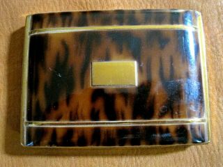 Vintage American Beauty By Elgin American Cigarette Case - Tortoise Shell Look
