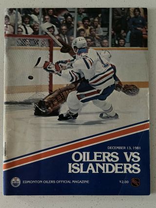 1981 - 82 Vintage Nhl Hockey Game Program Edmonton Oilers Vs York Islanders