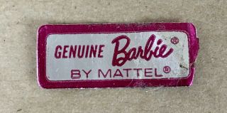Vintage Mattel Barbie Pink And Silver Foil Wrist Tag Taiwan