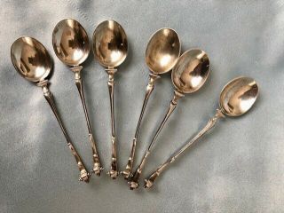 Set Of 6 Vintage M.  Bijkamp & Co.  Dutch 833 Silver Demitasse Spoons - No Mono