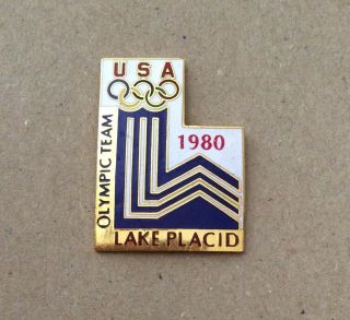 Usa Olympic Team Winter Olympic Games Lake Placid 1980 Pin Badge