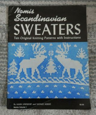 Vintage Scandinavian Sweaters Knitting Patterns Booklet By Kajsa Linqvist,  1946